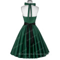 Grace Karin Stock color sólido Backless Verde Halter fiesta Picnic retro vestido de la vendimia CL006046-4